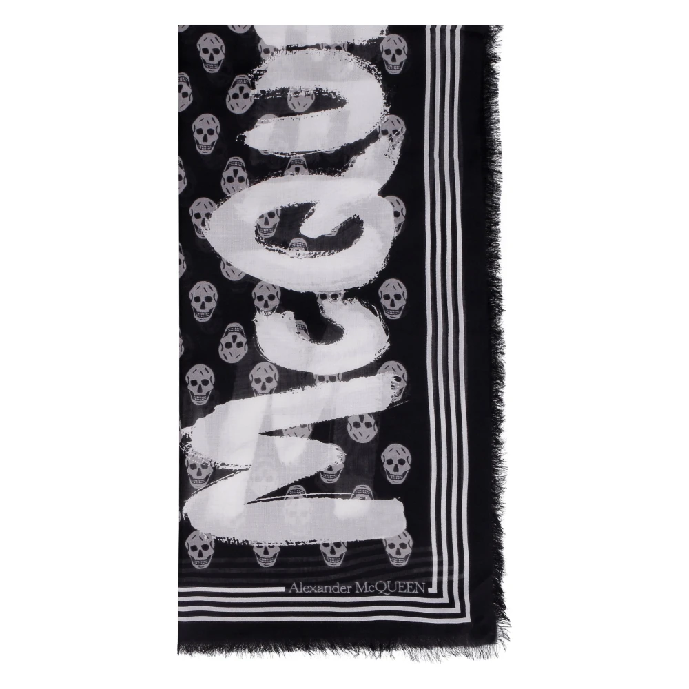 Alexander mcqueen Graffiti Biker Print Sjaal Black Heren