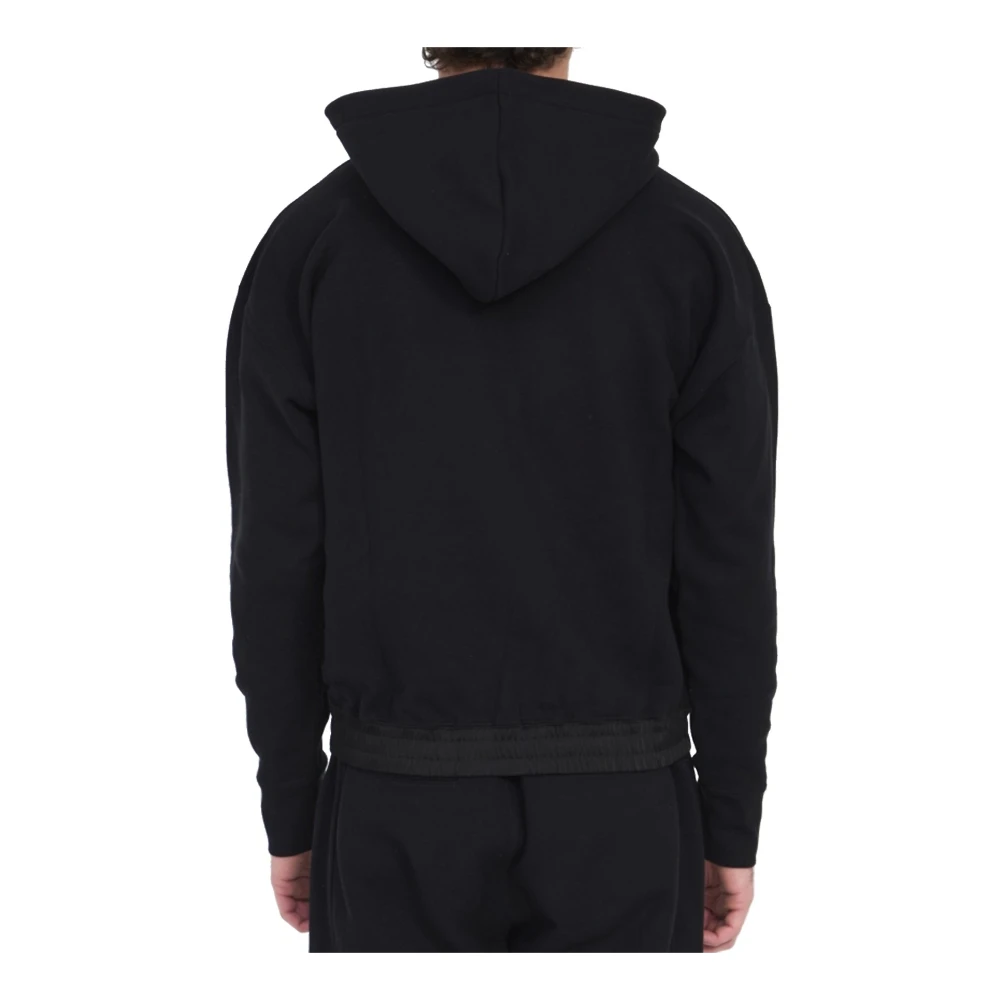 Saint Laurent Zwarte capuchonkatoenen sweatshirt Black Heren