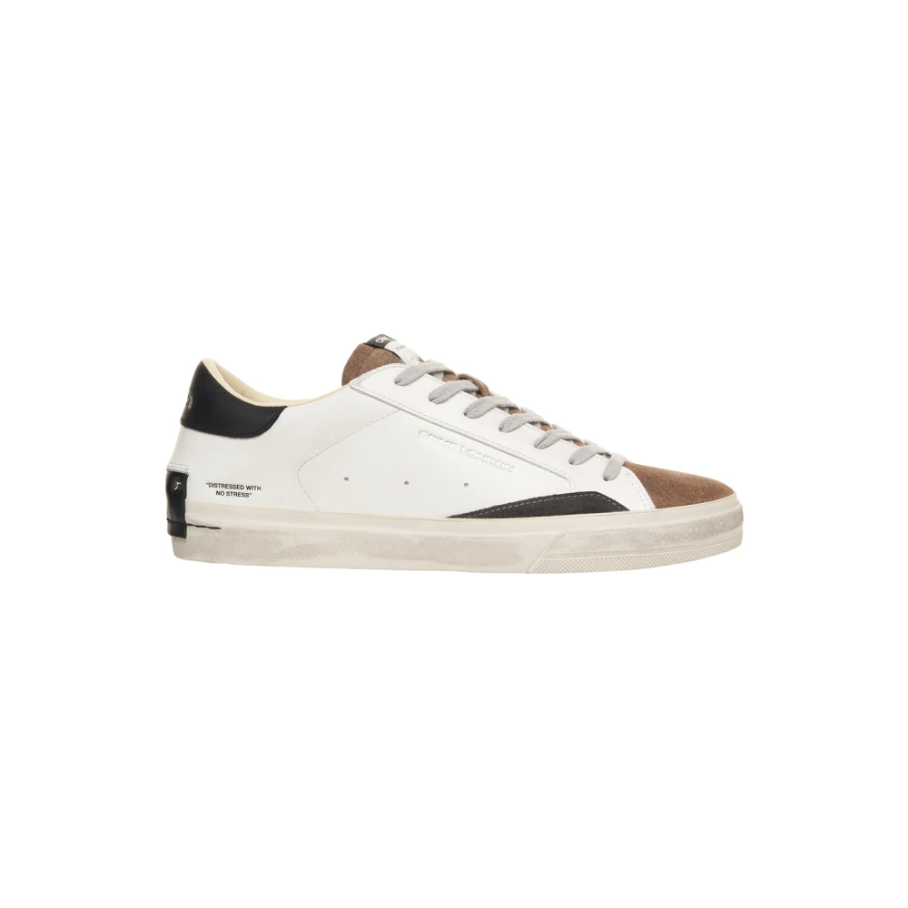 Crime London Distressed Leren Sneakers Bianco Aw25 Heren Schoenen Wit