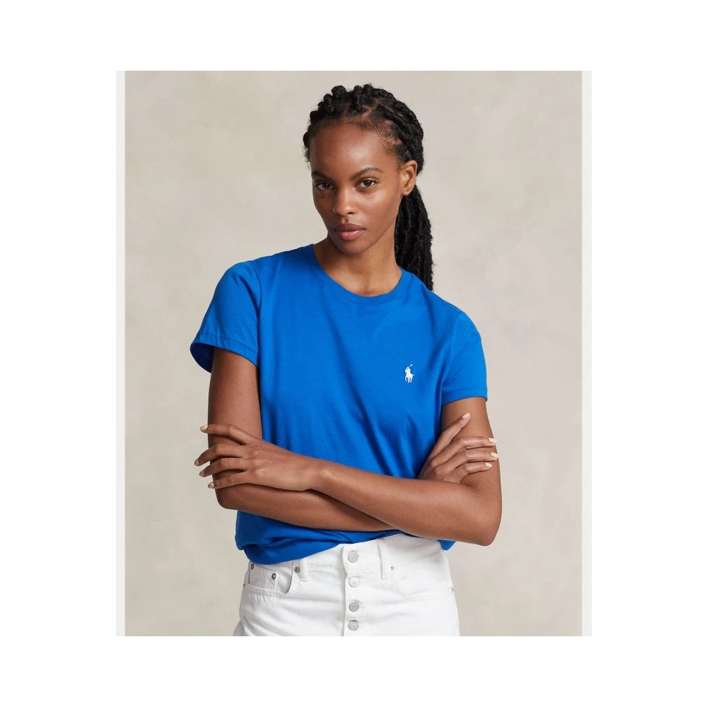 Ralph Lauren Blauwe Heritage Korte Mouw Polo T-shirt Blue Dames