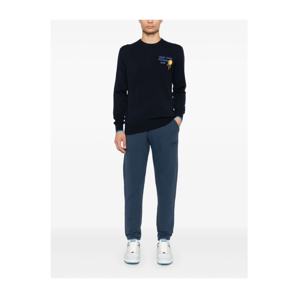 MC2 Saint Barth Blauwe Jersey Broek Elastische Taille Blue Heren