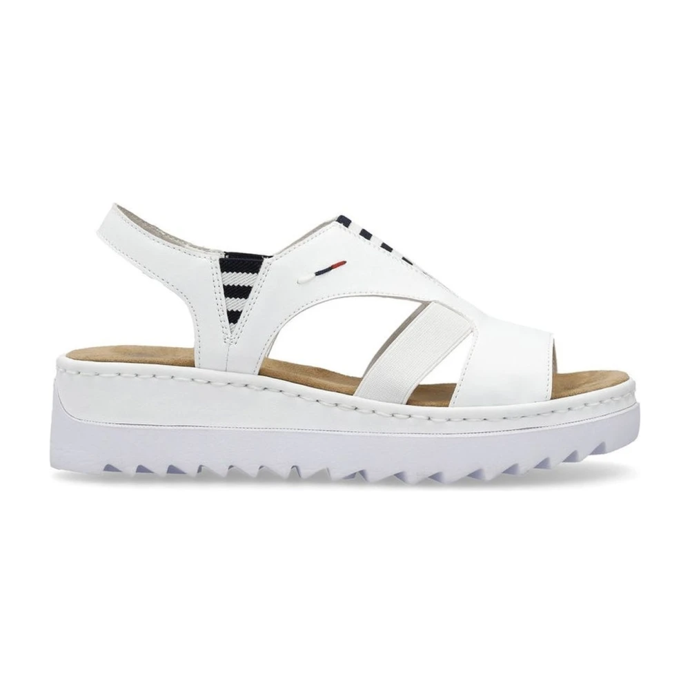Rieker Women's White Casual Open Flat Sandals
