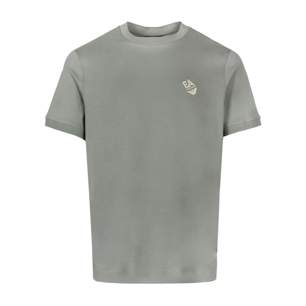 Emporio Armani Logo-Geborduurd Katoenen T-Shirt Gray Heren