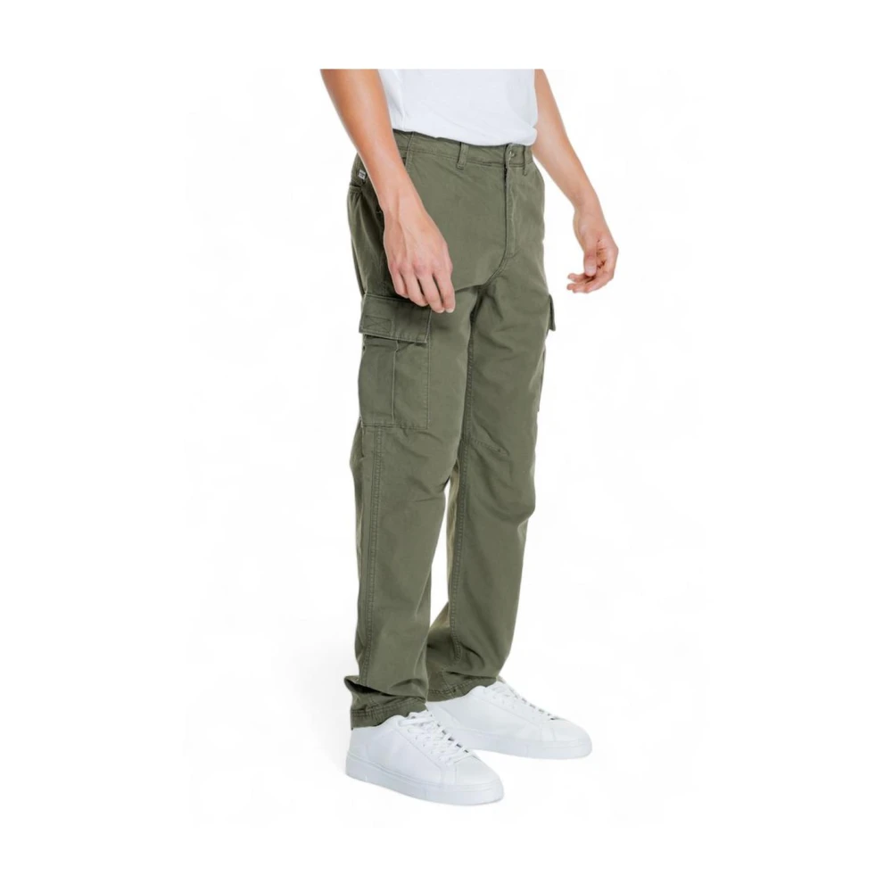 jack & jones Groene Katoenen Cargo Broek Straight Leg Green Heren