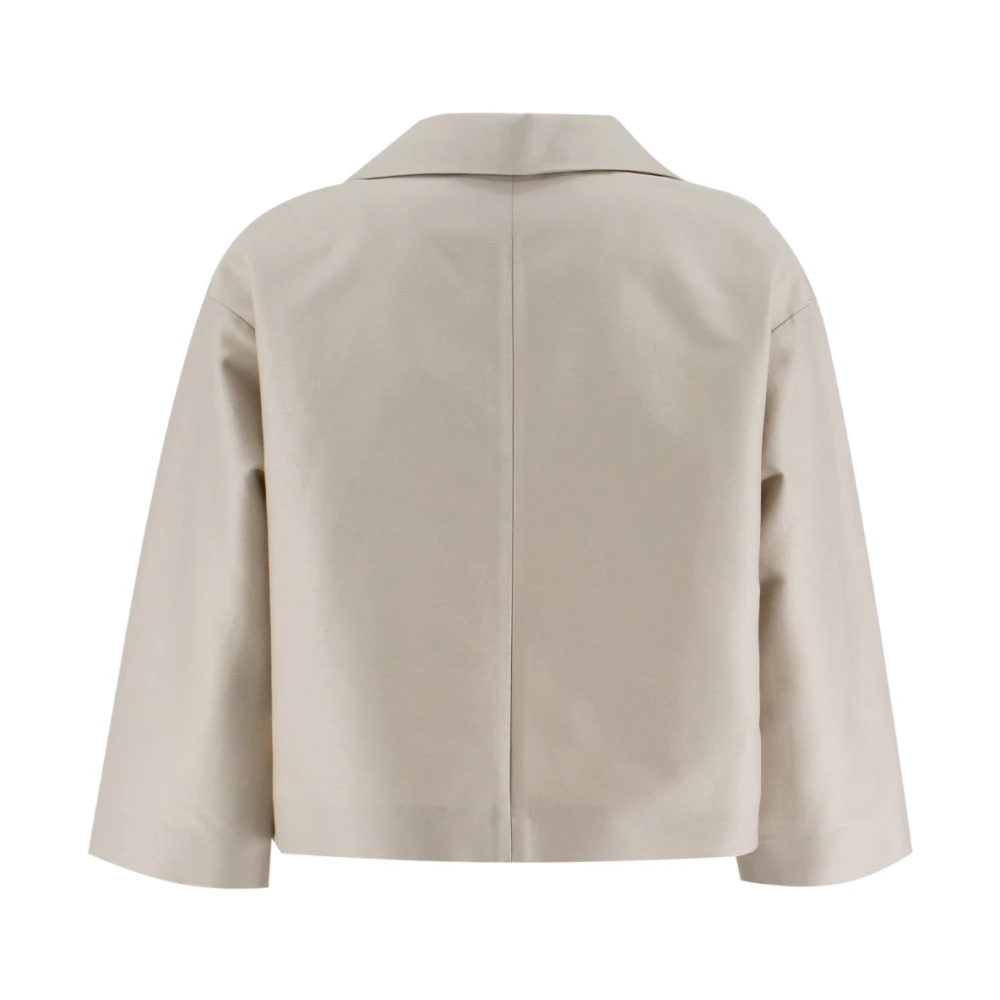 Fabiana Filippi Oversized Katoen Zijden Jas Gray Dames