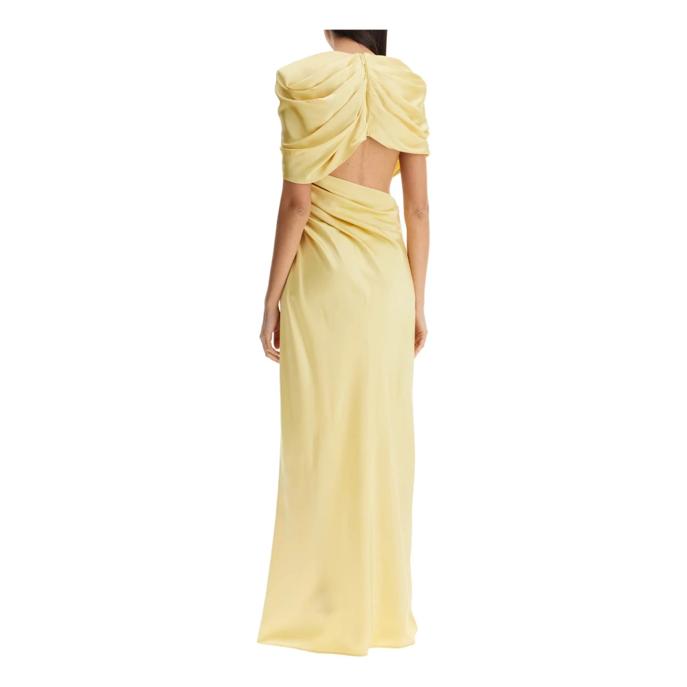 Stella Mccartney Eco-Satin Cross-Over Maxi Jurk Yellow Dames