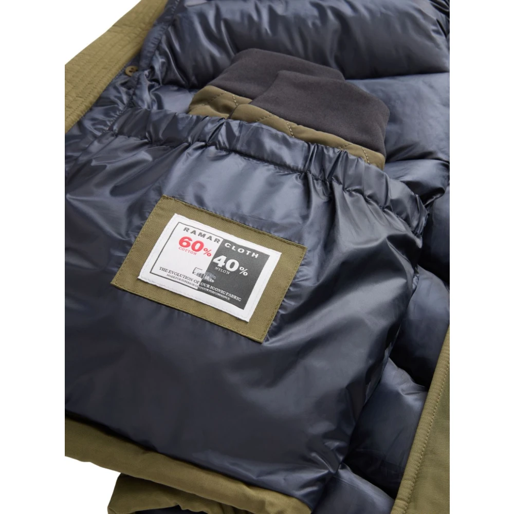 Woolrich Groene Gewatteerde Jas met Logopatch Green Heren