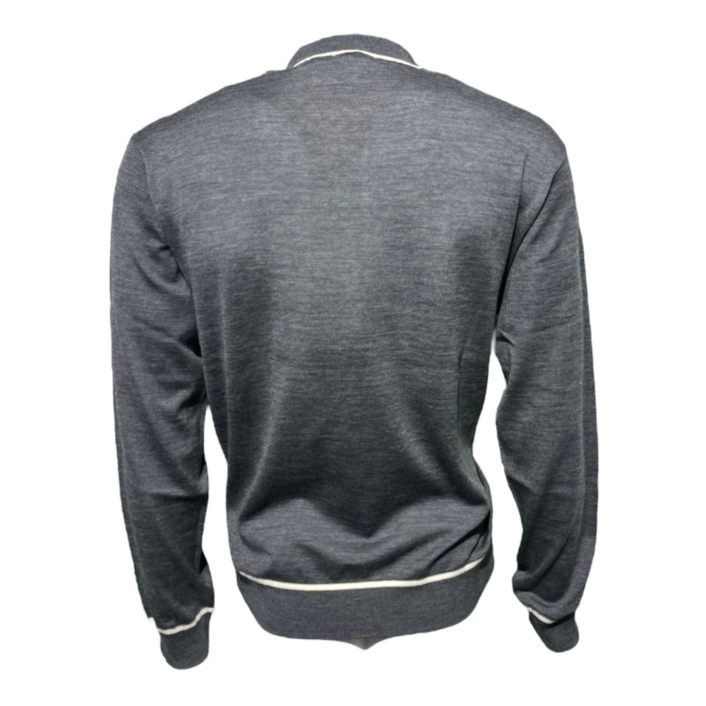 Emporio Armani Wollen Crewneck Sweatshirt Grijs Melange Gray Heren