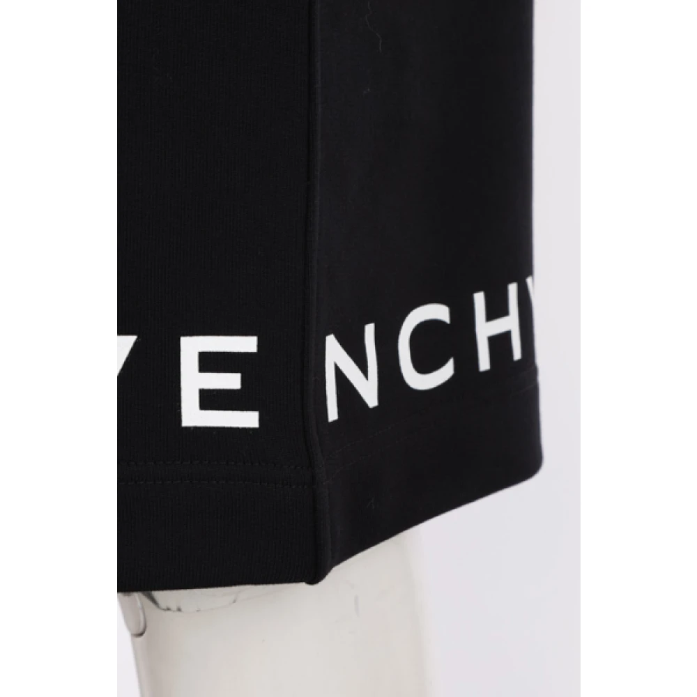 Givenchy Zwarte Jersey Katoenen Jogging Shorts met Logo Print Black Heren