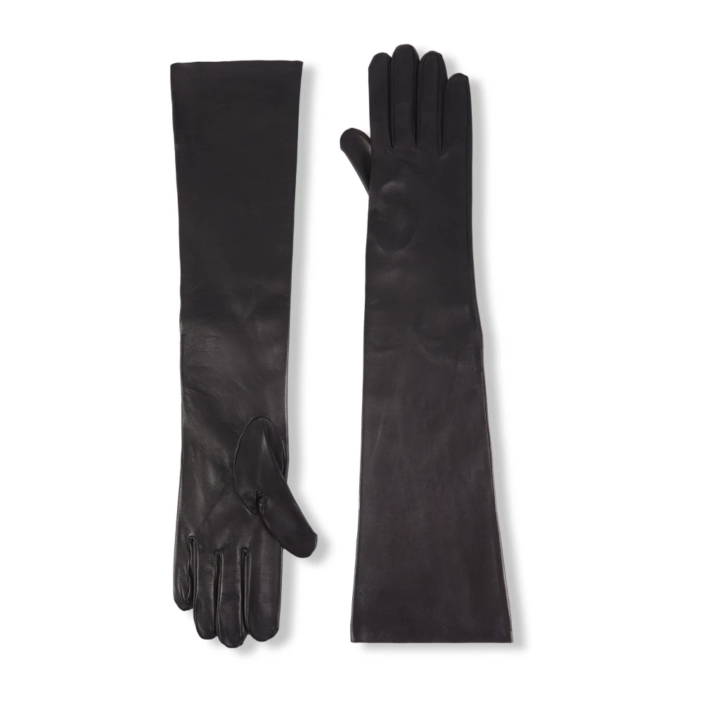 Cortana Jin lange zwarte leren handschoenen Black Dames