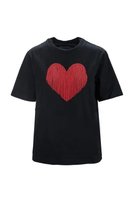 Rött Hjärta Tryck T-shirt
