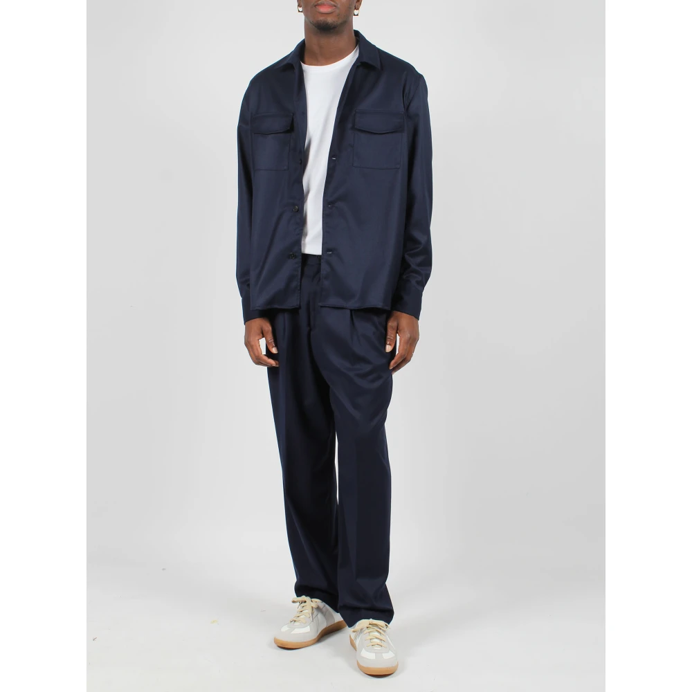 Low Brand Casual Overshirt met Voorzakken Black Heren