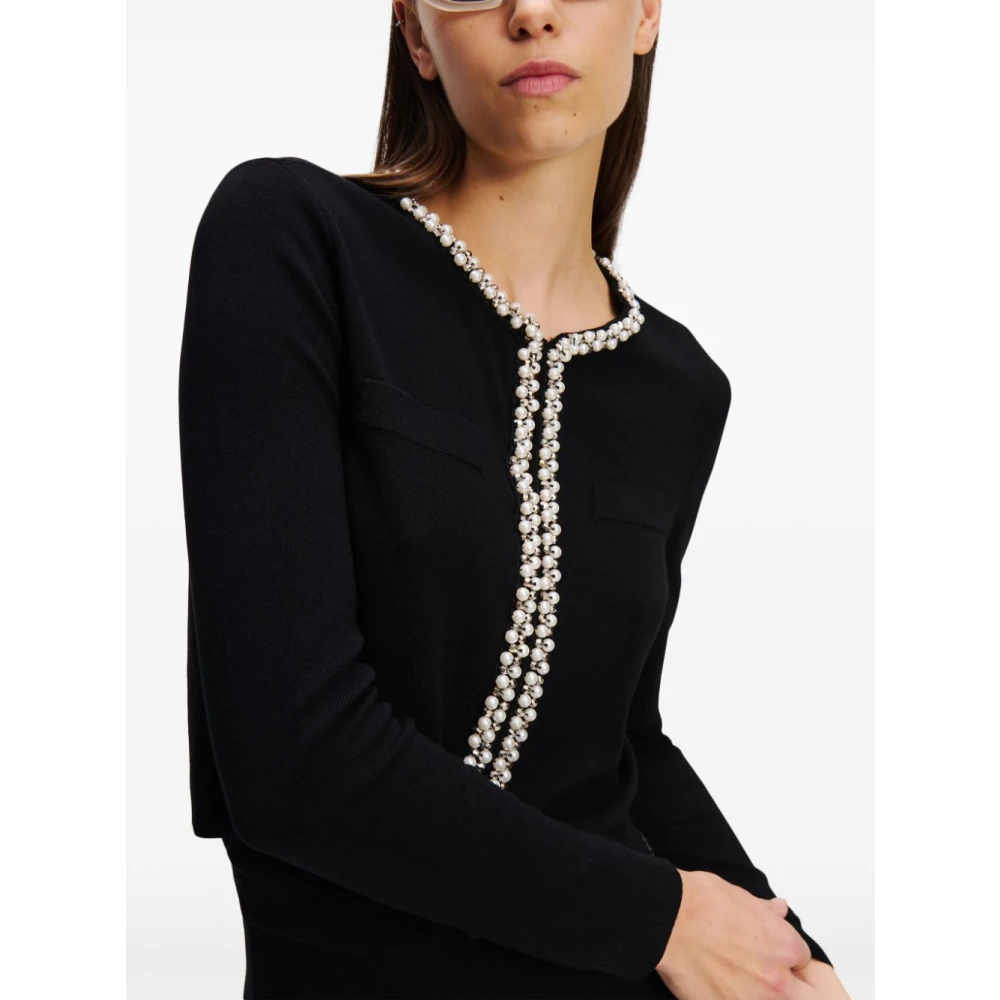 Karl Lagerfeld Zwart Vest MET Kralendetail Black Dames