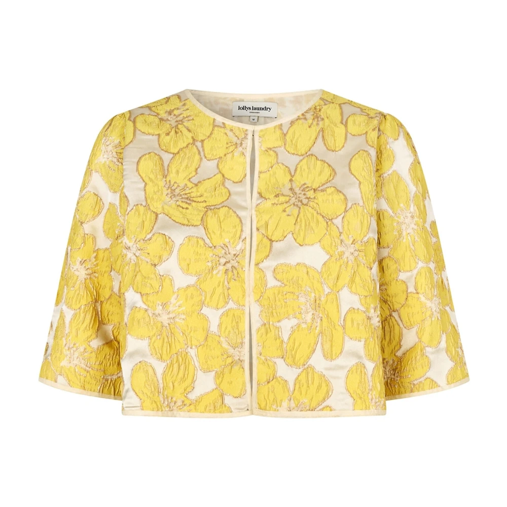 Lollys Laundry Bloemen kort jasje lichtgeel Yellow Dames