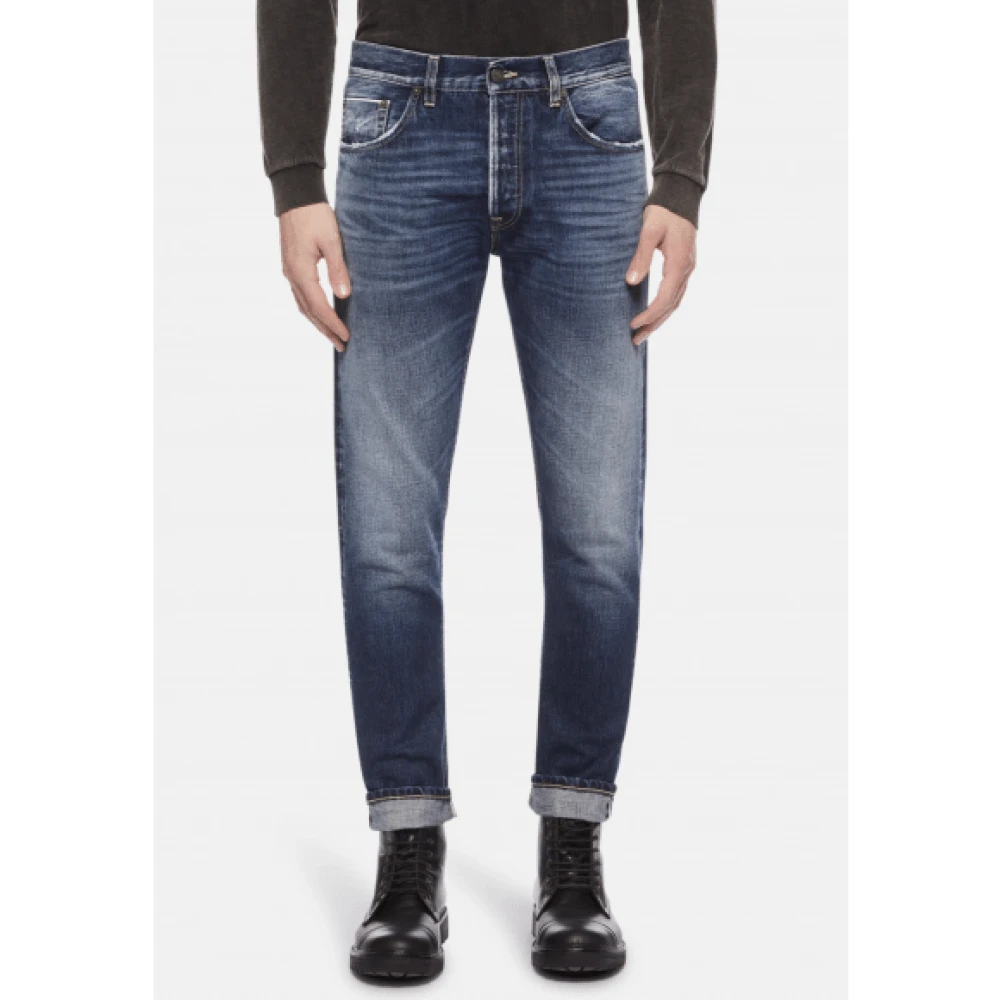 Dondup Icon Regular-Fit Selvedge Jeans Blue Heren