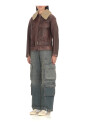 bruine-leren-gewatteerde-jas-met-boucle-kraag