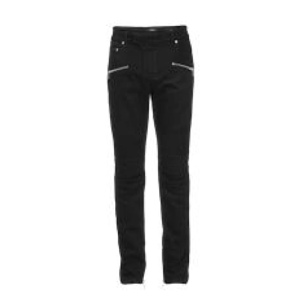 Balmain Zwarte Spijkerbroek Black Heren