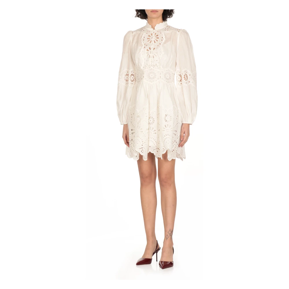 Zimmermann Witte Kant Jurk met Kraag White Dames