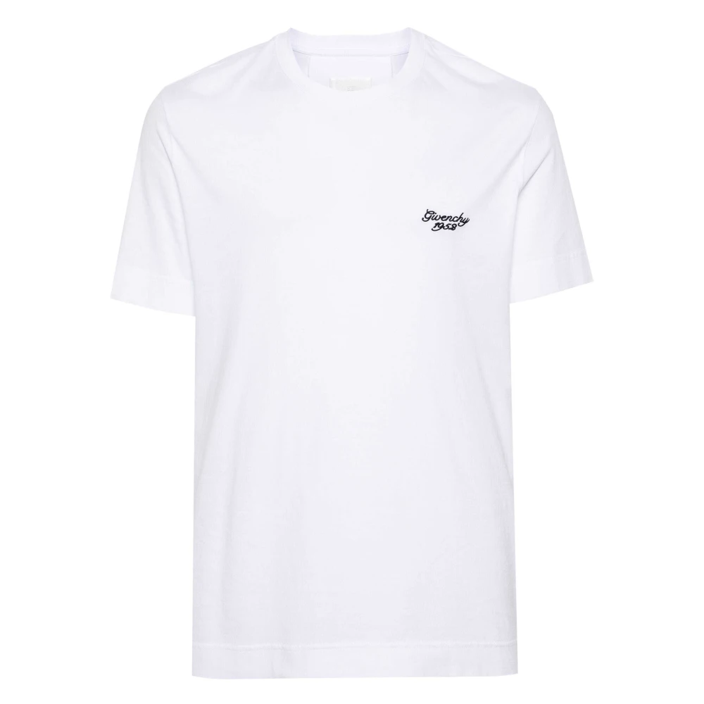 Givenchy Men's White Logo-Embroidered T-Shirt