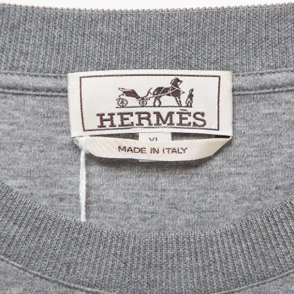 Hermès Vintage Pre-owned Cotton tops Gray Heren