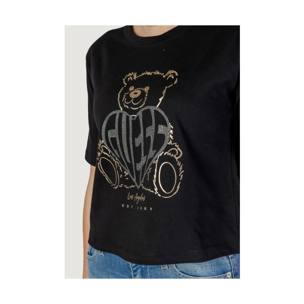 Guess Zwarte Katoenen Dames T-shirt Black Dames