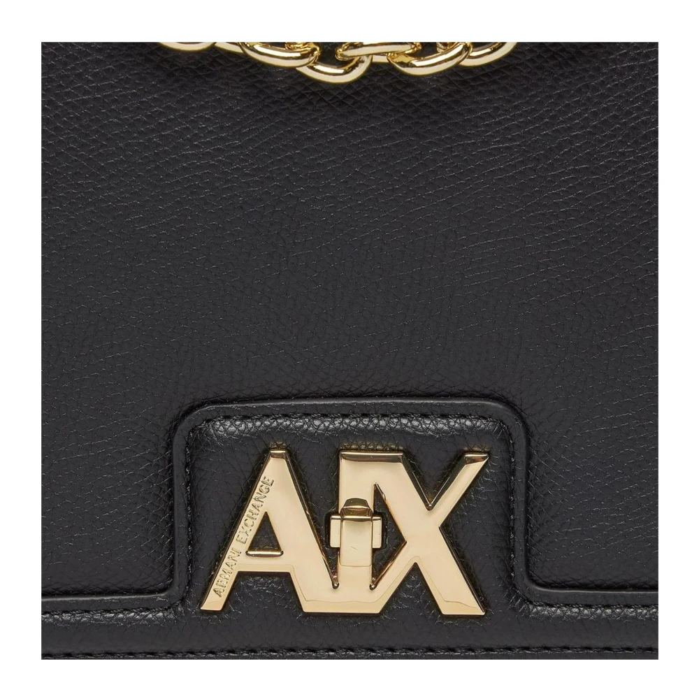Armani Exchange Gestructureerde polyurethaan handtas voor vrouwen Black Dames