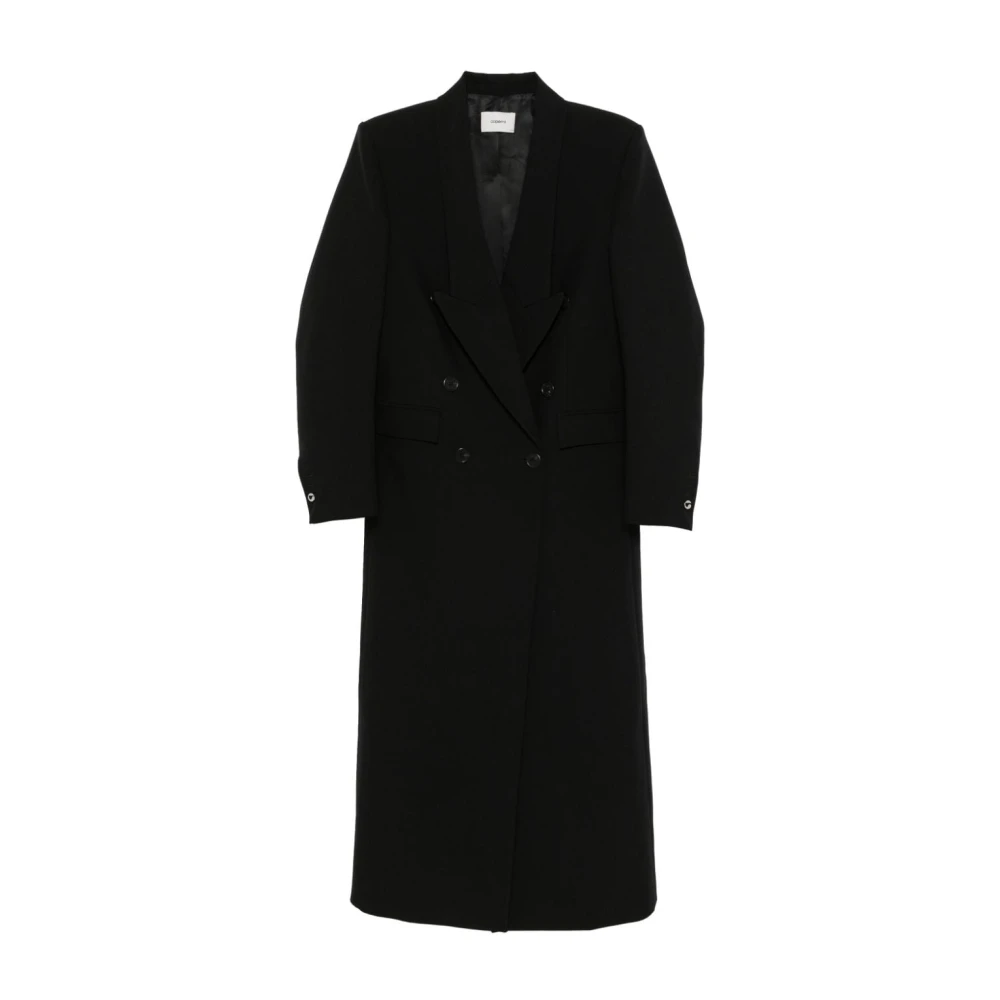 Coperni Zwarte Getailleerde Dubbel-Borst Jas Black Dames