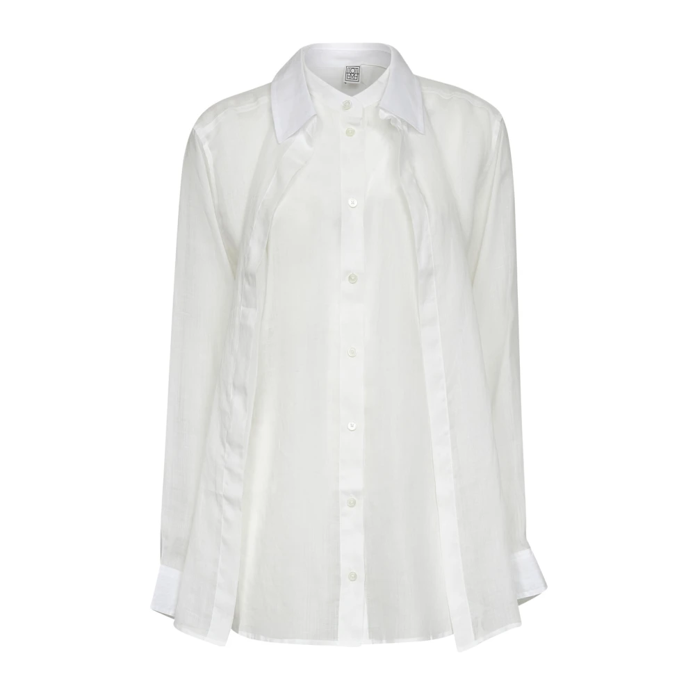 Totême Women's White Shirt With Mandarin Collar - Shirts - 2XS - Blouses & Shirts