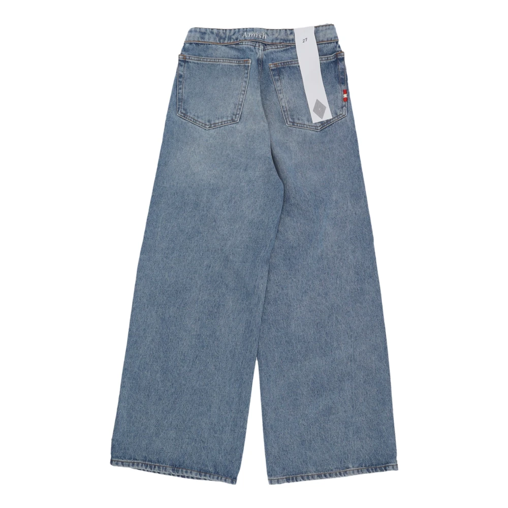 Amish Oprollen Denim Jeans Blue Dames