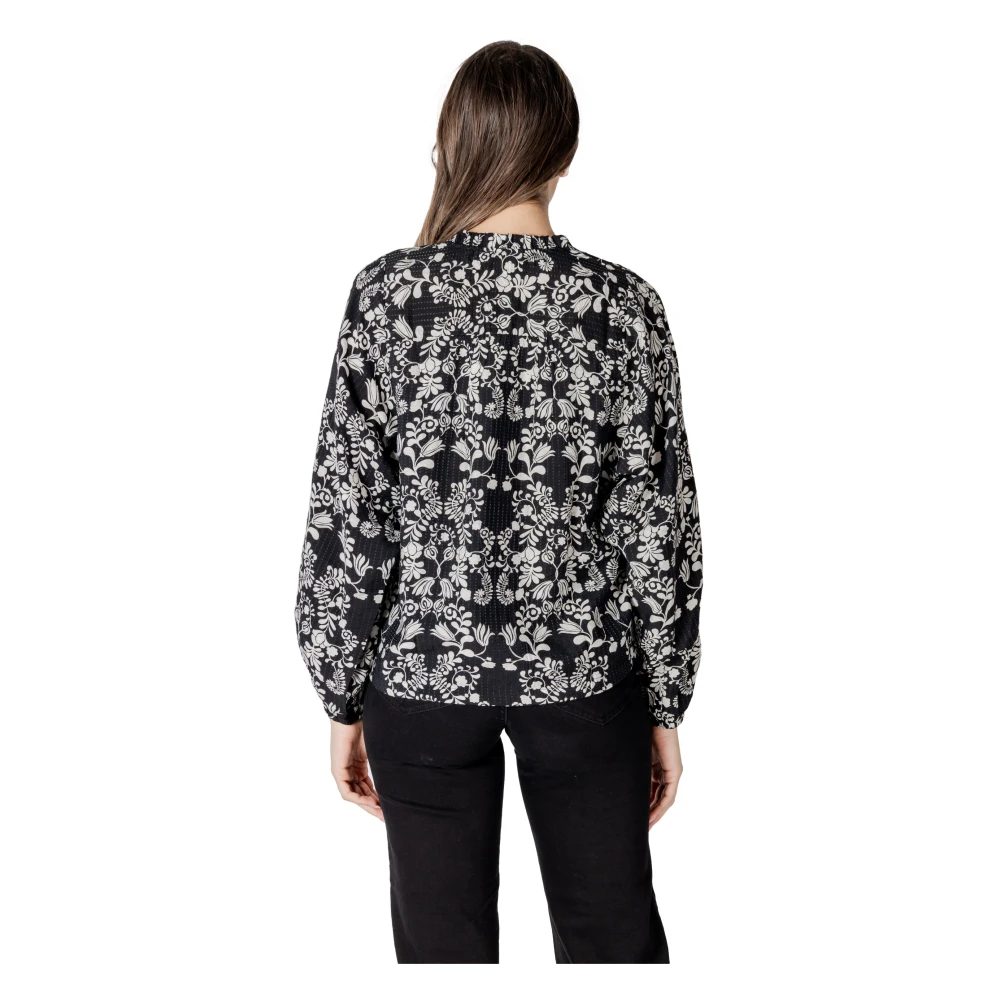 Ichi Lange mouwen blouse collectie Black Dames
