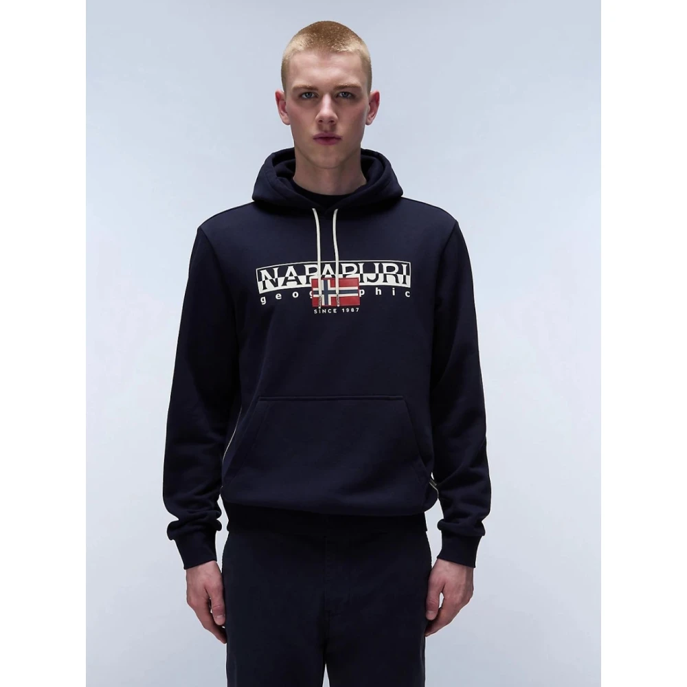 Napapijri Blauwe Hoodie Aylmer Winter Blue Heren