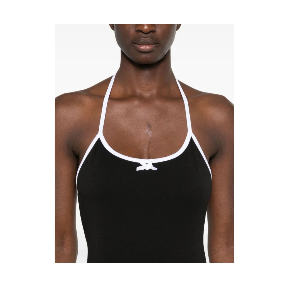Rowen Rose Bloemenapplicatie Halternek Zwart Wit Rok Black Dames