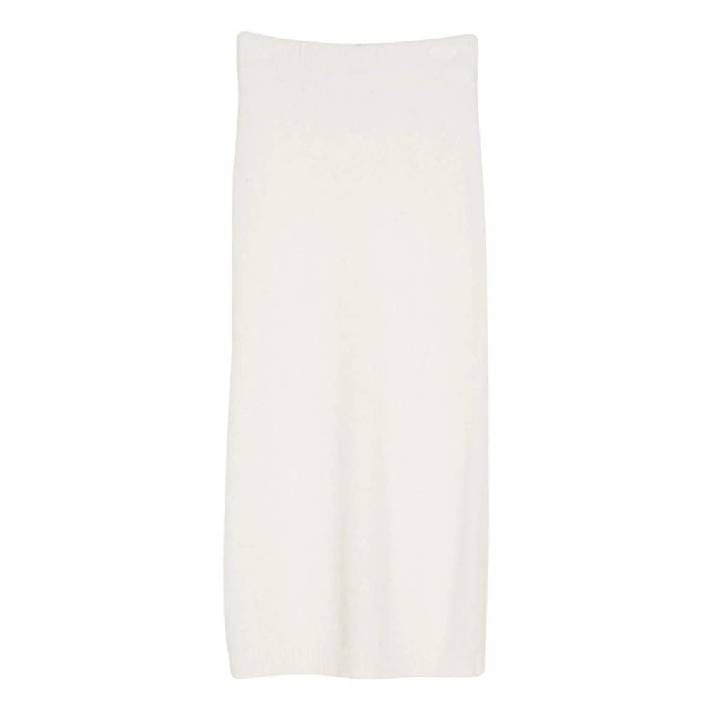 Twinset Women's Beige Midi Skirts, M, Angora Knit Pencil Skirt