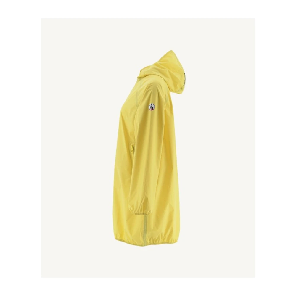 Jott Lange regenjas met capuchon Reflecterende winddichte jas Yellow Dames