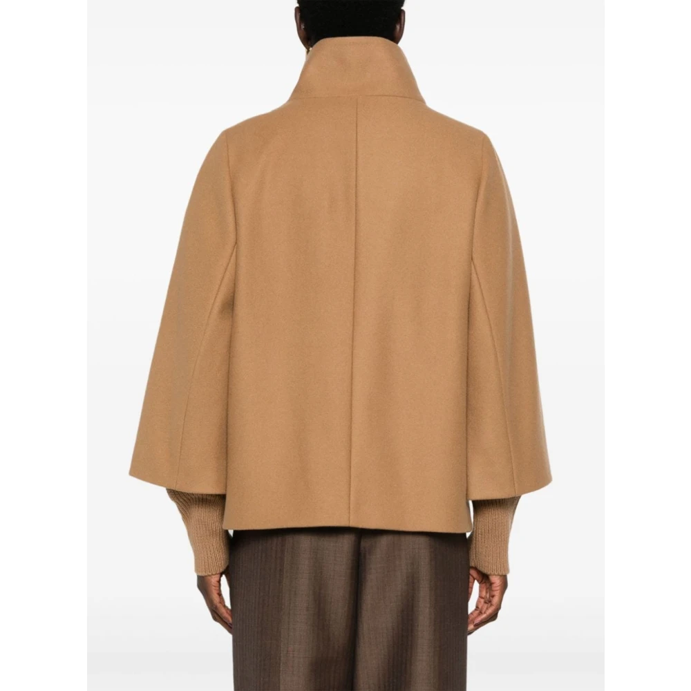 Fay Beige Wollen Blend Gevilte Jas Beige Dames