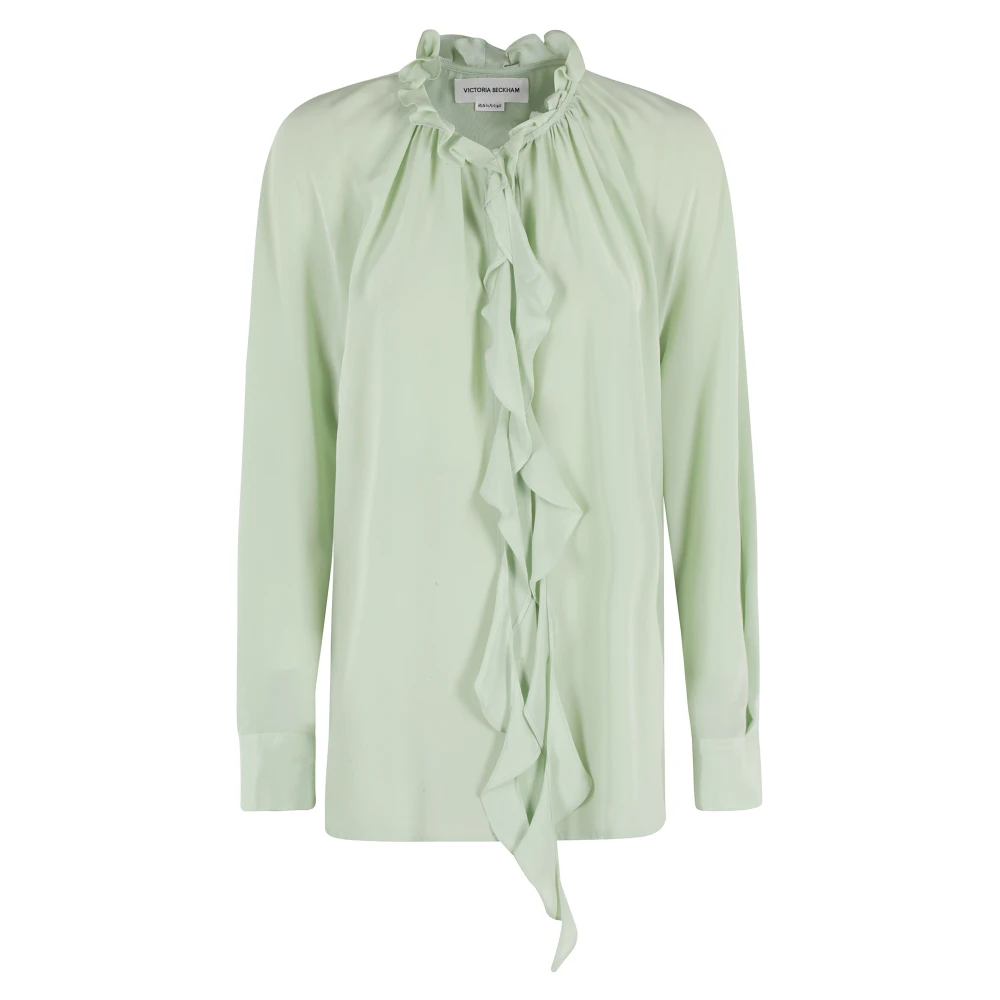 Victoria Beckham Ruffle Blouse Green Dames