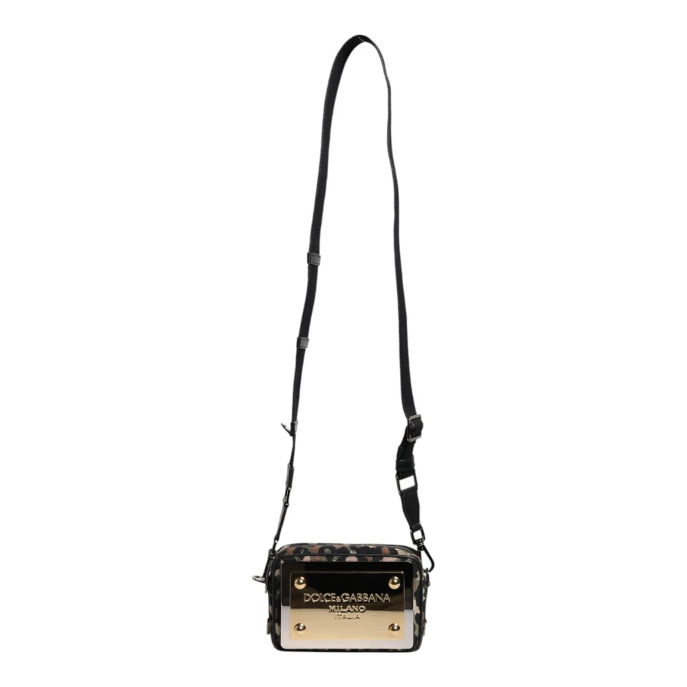 Dolce & Gabbana Leopard Jacquard Crossbody Tas met Afneembare Band Multicolor Dames