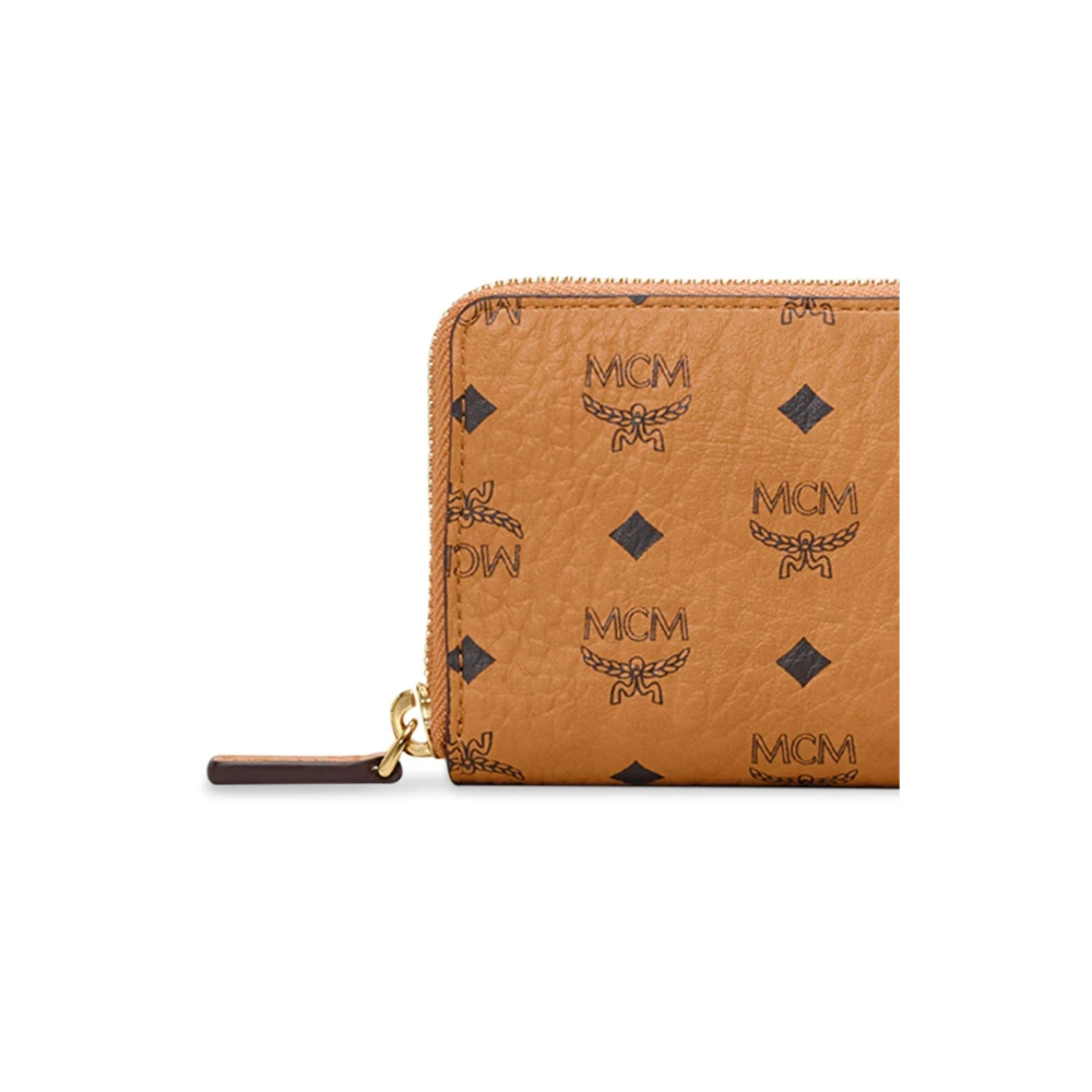 MCM Portemonnee met rits in Visetos Brown Dames