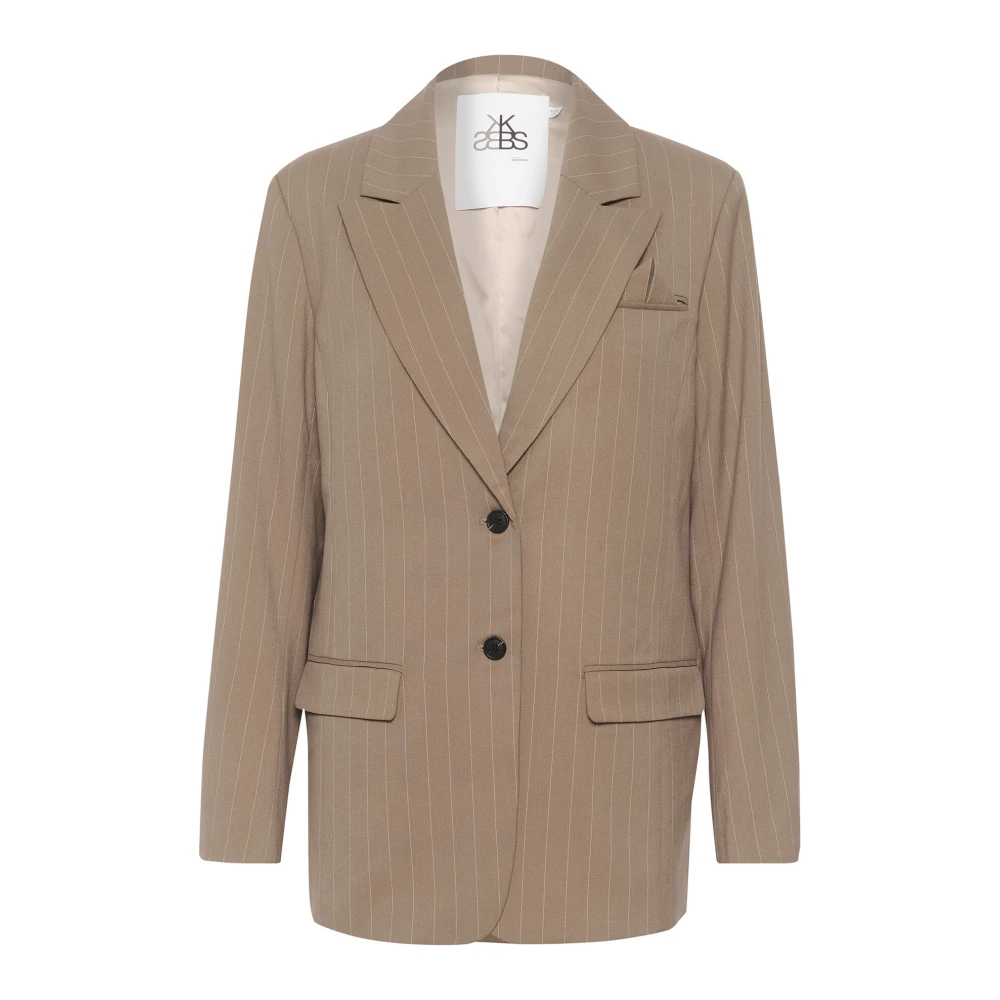 Karen by Simonsen Randig Blazer Jacka Valnöt Brown, Dam