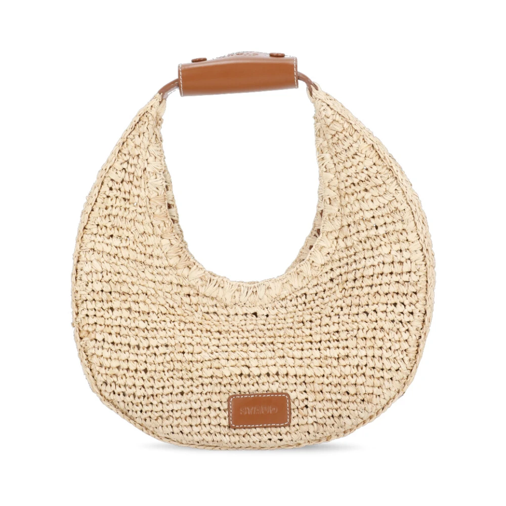Staud Beige Raffia Shoulder Bag With Handle - Female - Handbags - One Size - Bags