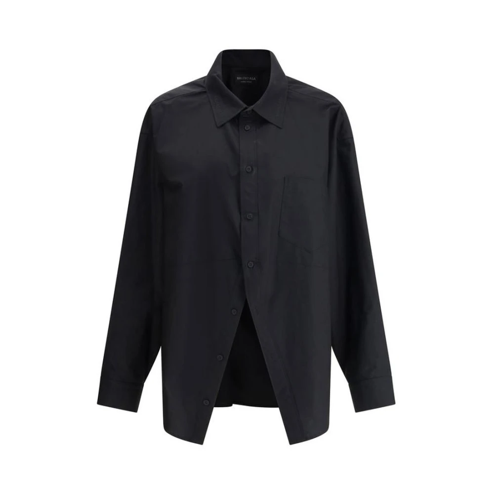 Balenciaga Monogram Swing Shirt met Welt Zak Black Dames