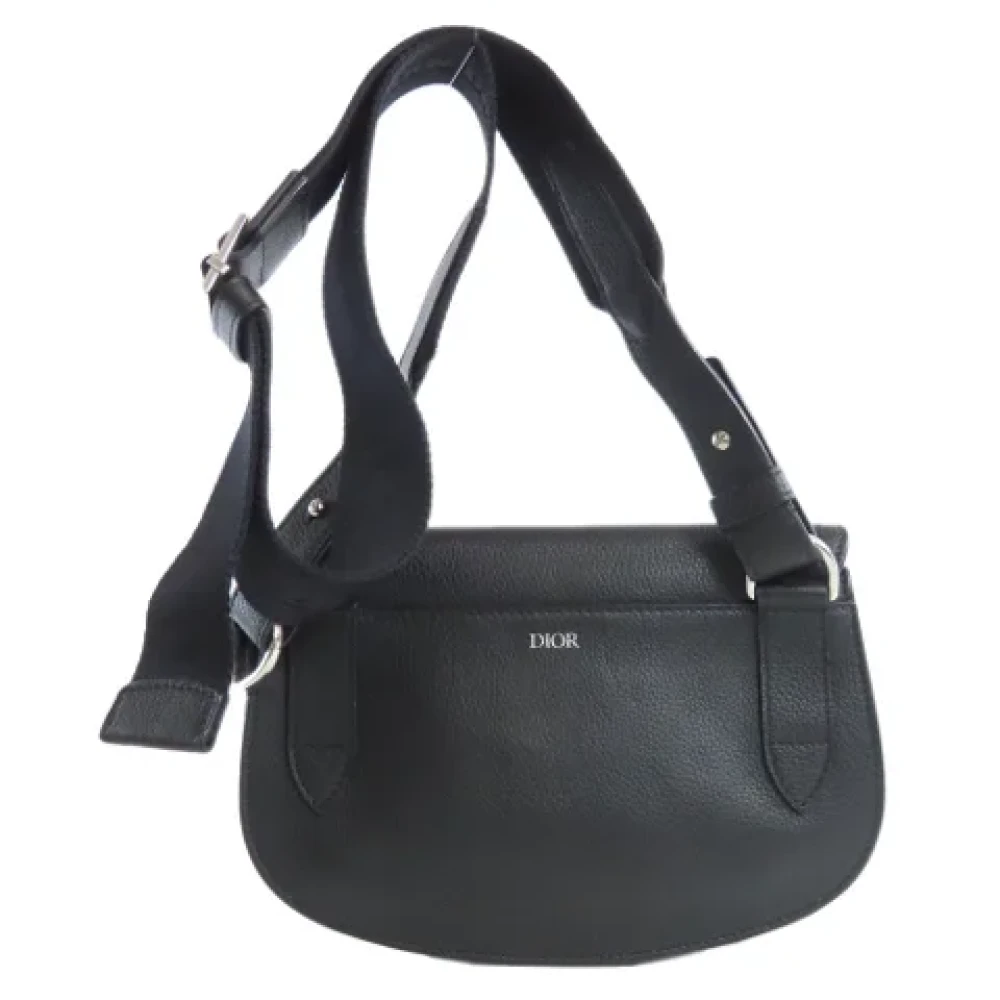 Dior Vintage Pre-owned Leather shoulder-bags Black Dames