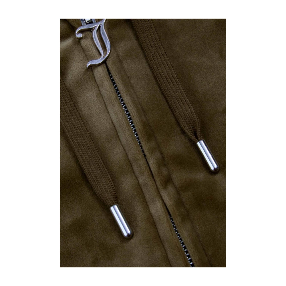 Juicy Couture Velours hoodie met kristalversieringen Green Dames