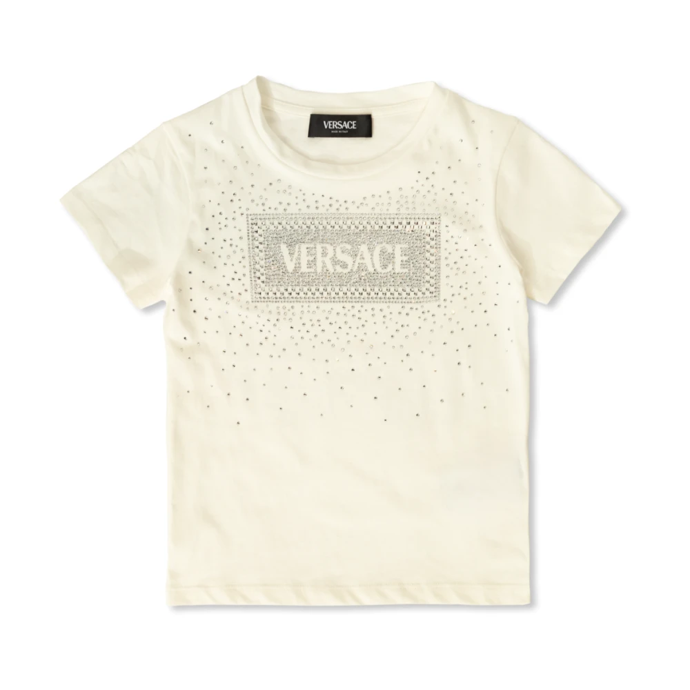 Versace T-shirt med glasstenar White, Unisex