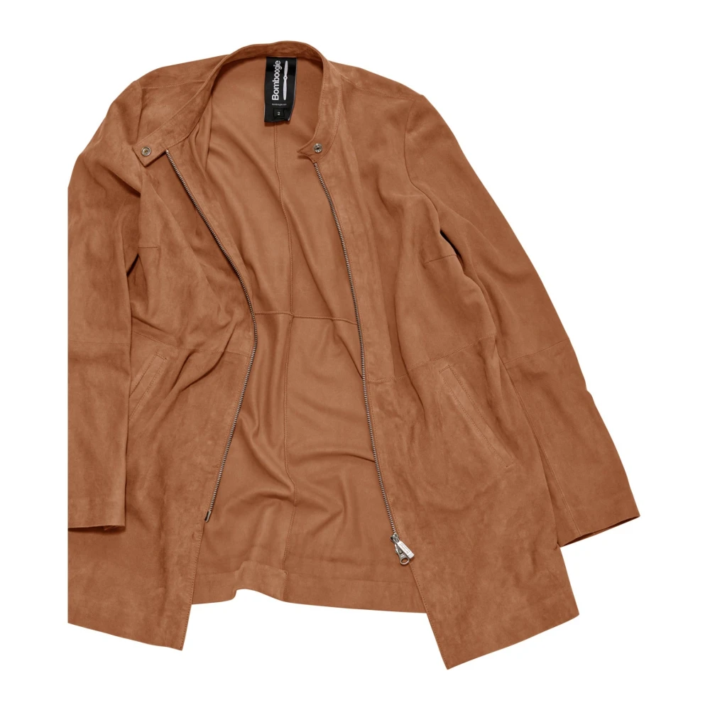 BomBoogie Zachte Suede Damesjas met Kraag Brown Dames