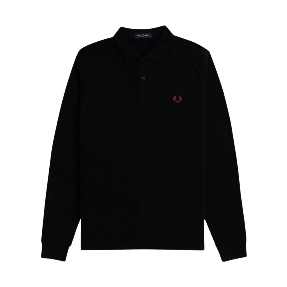 Fred Perry Lange Mouw Tennis Polo Shirt Black Heren