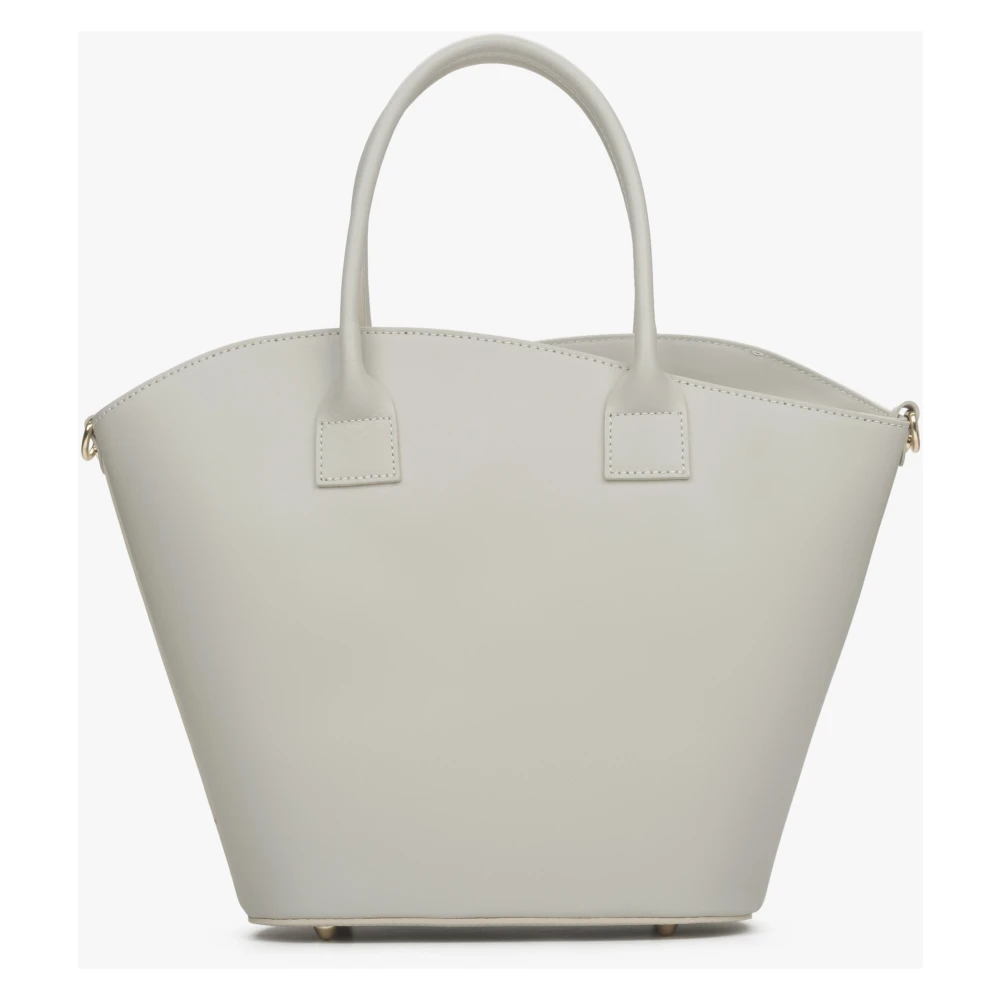 Estro Dames Grijze Premium Italiaans Leren Shopper Tas Er00115073 Gray Dames
