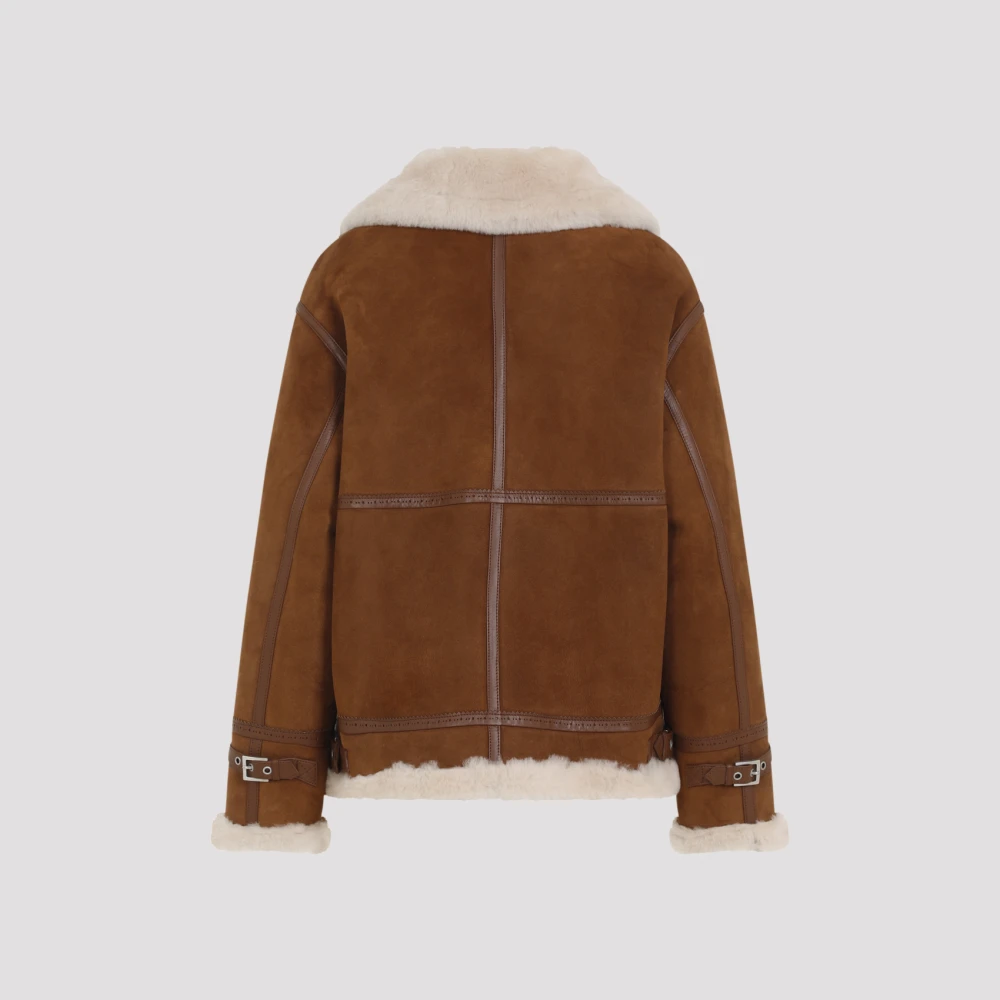 Ermanno Scervino Shearling Jas Brown Dames