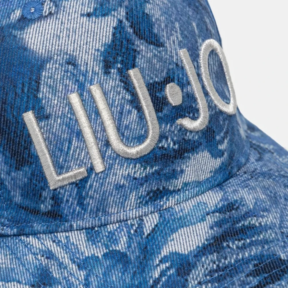 Liu Jo Baseballpet met bedrukt denimontwerp Blue Dames