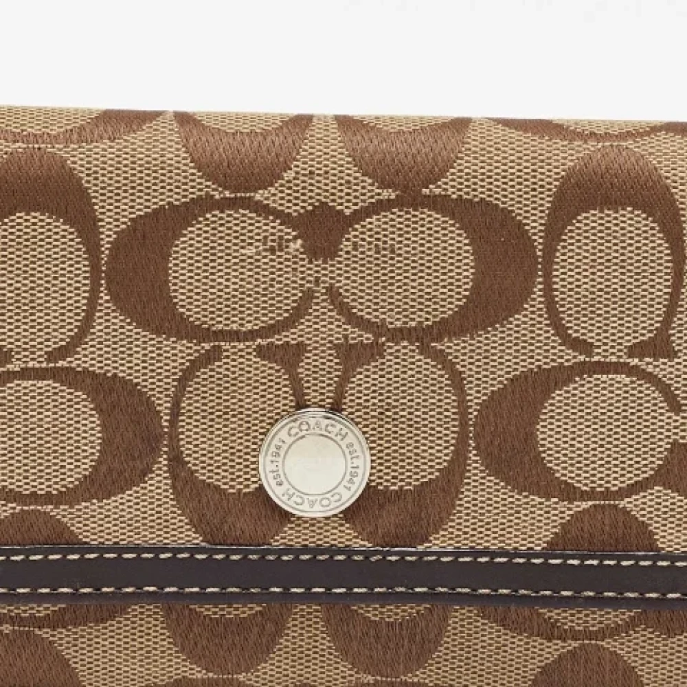 Coach Pre-owned Canvas wallets Beige Dames